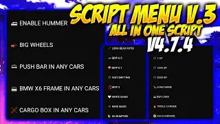 Script Hack Menu V.3 | All In One Script | 20+ Choices - Car Parking Multiplayer V4.7.4