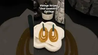 Vintage Striped Oval Geometric Earrings #earring #everydayearrings #style