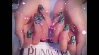 Turquoise Granite Nails