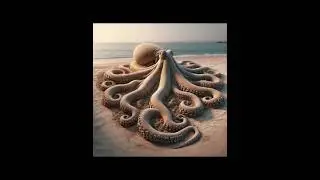 Tidal Serenity: Resting Octopus Sand Sculpture | Ocean&rsquo;s Embrace | Sands of Wonder