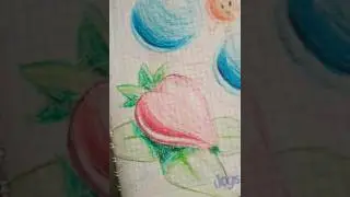 Fresita (Dibujo con crayolas)
