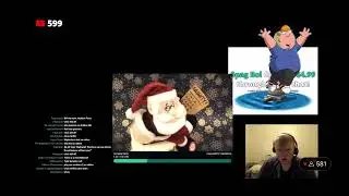 Bill Jensen reacts to a Dumping Santa toy (A sinful christmas item)