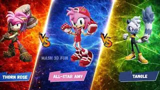 THORN ROSE vs ALL-STAR AMY vs TANGLE 🆚 Ultimate Speed Battle | Who is the FASTEST? | Mash 3d fun