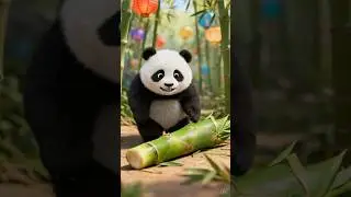 Anak panda #cat #kartunanak #hewanlucu #viral #cartoon