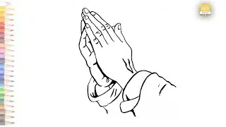 Prayer hands outline drawing 01 II How to draw Prayer hands drawing easy II #artjanag