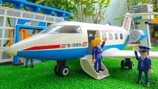 PLAYMOBIL Airport with Control Tower and Passenger Plane Toys Unboxing