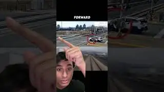 car gets stuck in train tracks
