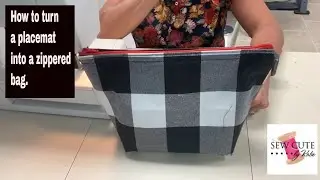 How to make zip pouch bag with a Hobby Lobby placemat.