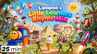 Lipapaa Mega Rhyme Party 🎉🚂🍌 | 15+ Kids Songs Compilation | Learning, Dance & Fun!