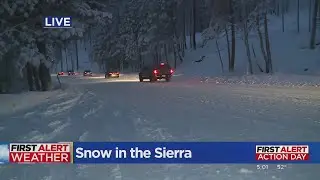 Heavy snow in the Sierra causing traffic issues