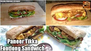 Masala Mansion- | Paneer Tikka Subz Footlong Sandwich | Paneer Tikka Sandwich | Quick Sandwich |