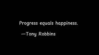 Progress equals happiness