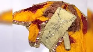 3 Piece Fancy Dress, Masori silk mirror work shirt, Chunri Dupatta, masori trousers