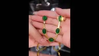 Green Stone Crystal Snake Chain Multilayer Necklace