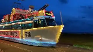 BLACKPOOL BOAT TRAM AT NIGHT