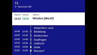 [DB Regio Niedersachsen/S Bahn Hannover] Ansagen S1 Minden - Haste