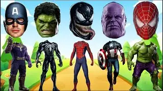 WRONG HEADS TOP SUPERHERO | AVENGERS, MARVEL, SPIDERMAN, HULK, THANOS, CAPTAIN AMERIKA, VENOM |