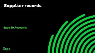 Sage 50 Accounts (UK) - Supplier records