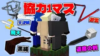 パラソルが1マスの世界で協力して最強の敵を倒す！【マイクラ】【マインクラフト】