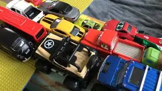 Downhill colorful car driving, funny downhill drive at home