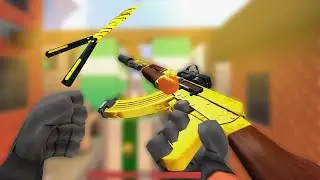 AK 47 GOLD GAMEPLAY | KUBOOM 3D | ROBBY RUSH | TDM | GAMEPLAY | BUTTERFLY TIGER KNIFE SKIN