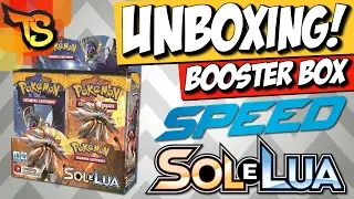 SPEED UNBOXING SOL E LUA BOOSTER BOX! - Pok&eacute;mon TCG