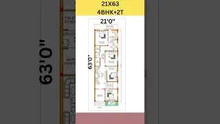 21 X 63 HOUSE PLAN #homeplan #viral #shorts #gharkanaksha @empirostudio