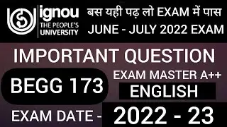 BEGG 173 IMPORTANT QUESTION | BEGG 173 PREVIOUS YEAR QUESTION PAPER | BEGG 173 QUESTION PAPER