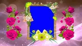 Full HD Wedding Frame in Blue Screen Background Video