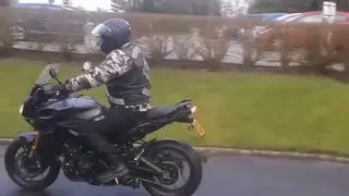 In remembrance of John Henry Nowell. Motorbike funeral entourage Penmount crematorium 4th March 2016