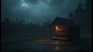Gentle Night Rain Outside a Cozy Shelter 🌧️ Fall Asleep Calmly, Feel Safe, Relax Your Mind