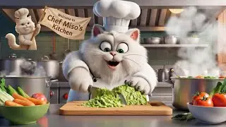 Funny Cat Chef Cooking Ramen 🍲 | Chef Miso&rsquo;s Kitchen #ChefMiso#FunnyCat#CatCooking#Animation