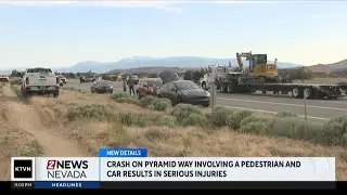 Crash between pedestrian and car on Pyramid Way causes serious injuries