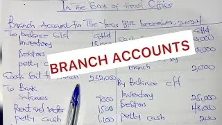BRANCH ACCOUNTS - ACCOUNTING FOR BRANCHES. PART 2 ( SOLVED PRACTICE QUESTION ).