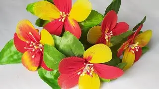 Flower making with stocking cloth | How to make stocking flower | diy flower | The crafting point.