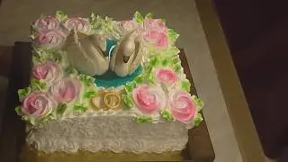 #СвадебныйТорт #WeddingCake. Белково Заварное украшение с Лебедями.