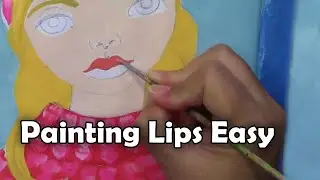Paint Beautiful Lips in Minutes | Easy Acrylic Painting #29faces