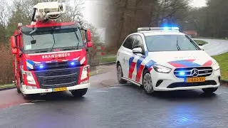 Schoorsteenbrand in Hemrik! | Brandweer Drachten HW 02-7050 en Politie B-Klasse met spoed!