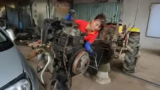 The Girl Restores Farmer's 1500 Hp YANMAR Agricultural Machine After 10 Years of Inactivity