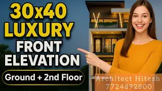 30x40 corner house design with lift, basement parking ,rooftop and garden || 1200 sqft house design🏡