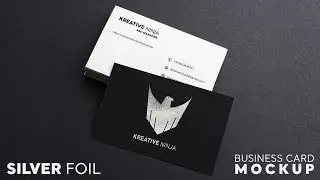 How to Create Silver Foil Business Card Design | Metallic Foil Logo Mockup