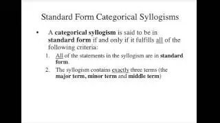 Standard Form Categorical Syllogisms