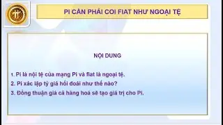 PI CẦN PHẢI COI FIAT NHƯ NGOẠI TỆ