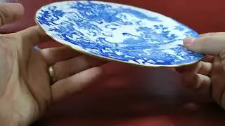 Десертная тарелка Royal Crown Derby China Blue Aves A1309 диаметром 8-3/8 дюйма, 1954 год.