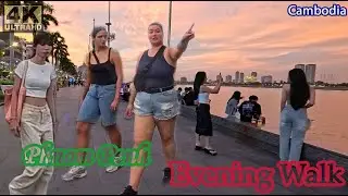 Awesome 4K HDR Phnom Penh Royal Palace Riverside Walking Tour #920