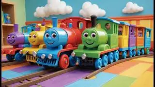 Seven Little Toy Trains Puff Puff Puff | Transportation & Counting Song for Kids