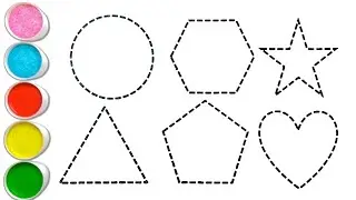 Shapes drawing for kids,  Learn 2d shapes, colors for toddlers, 2D shapes drawing part -196