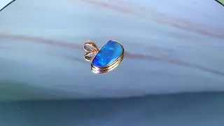 Rose Gold plated Sterling Silver bezel set Light Opal 2.05ct pendant