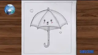 How to draw a umbrella 🏖️ ll easy umbrella drawing for kids ll Easy step by step umbrella Drawing ll