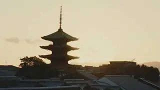Kyoto, an impression of the ancient capital at sunset.